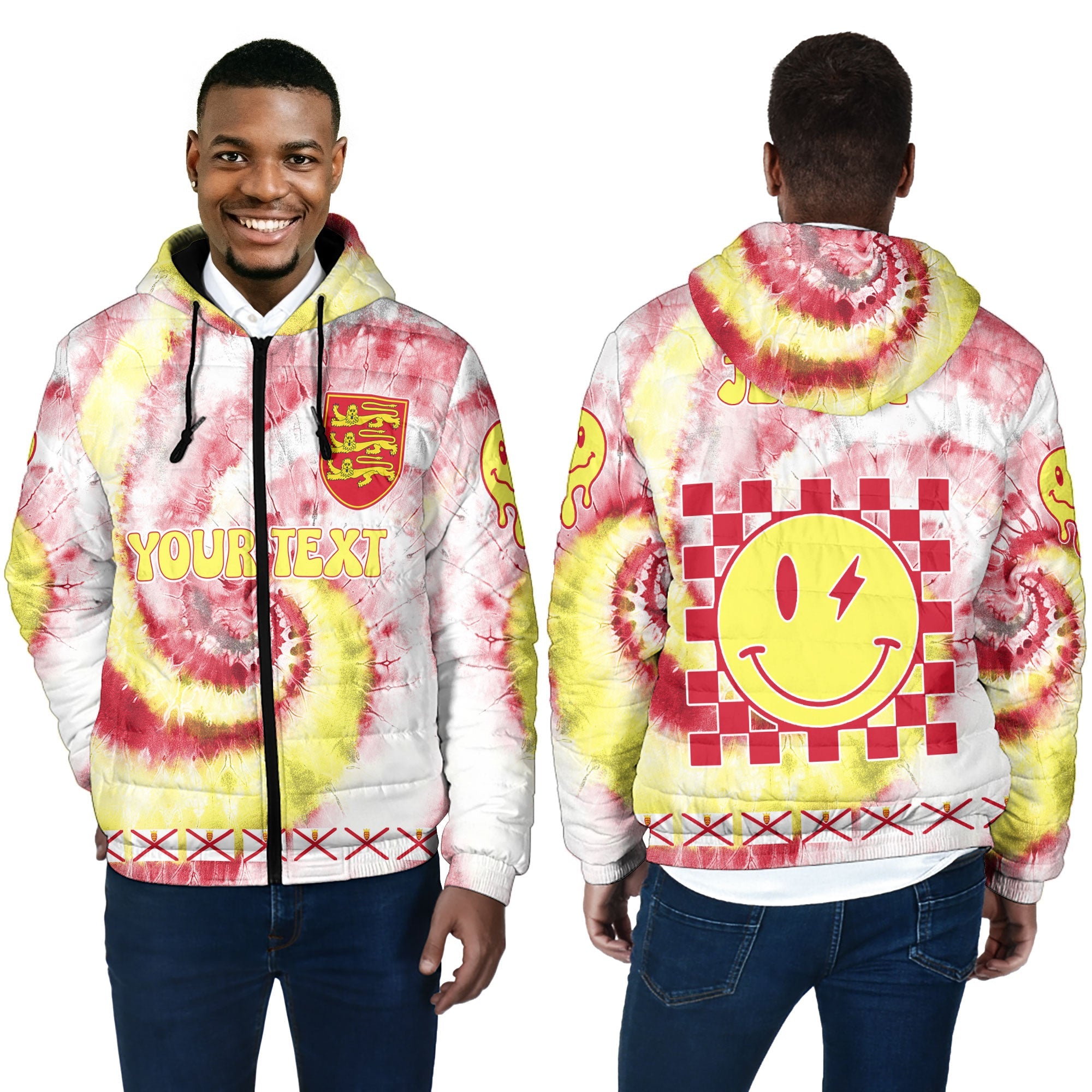 Jersey Men Hooded Padded Jacket Custom Tie Dye Style 4