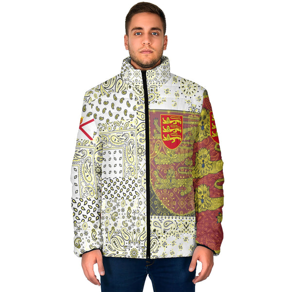 Jersey Men Padded Jacket Paisley Flag And Skull Style 1