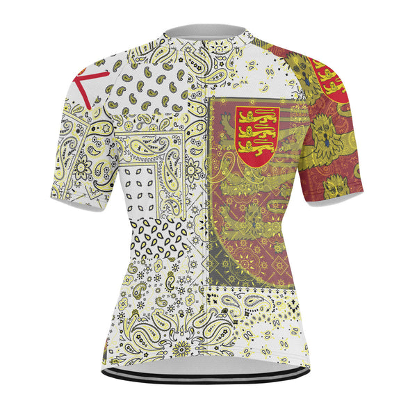 Jersey Men Cycling Jersey Paisley Flag And Skull Style 1