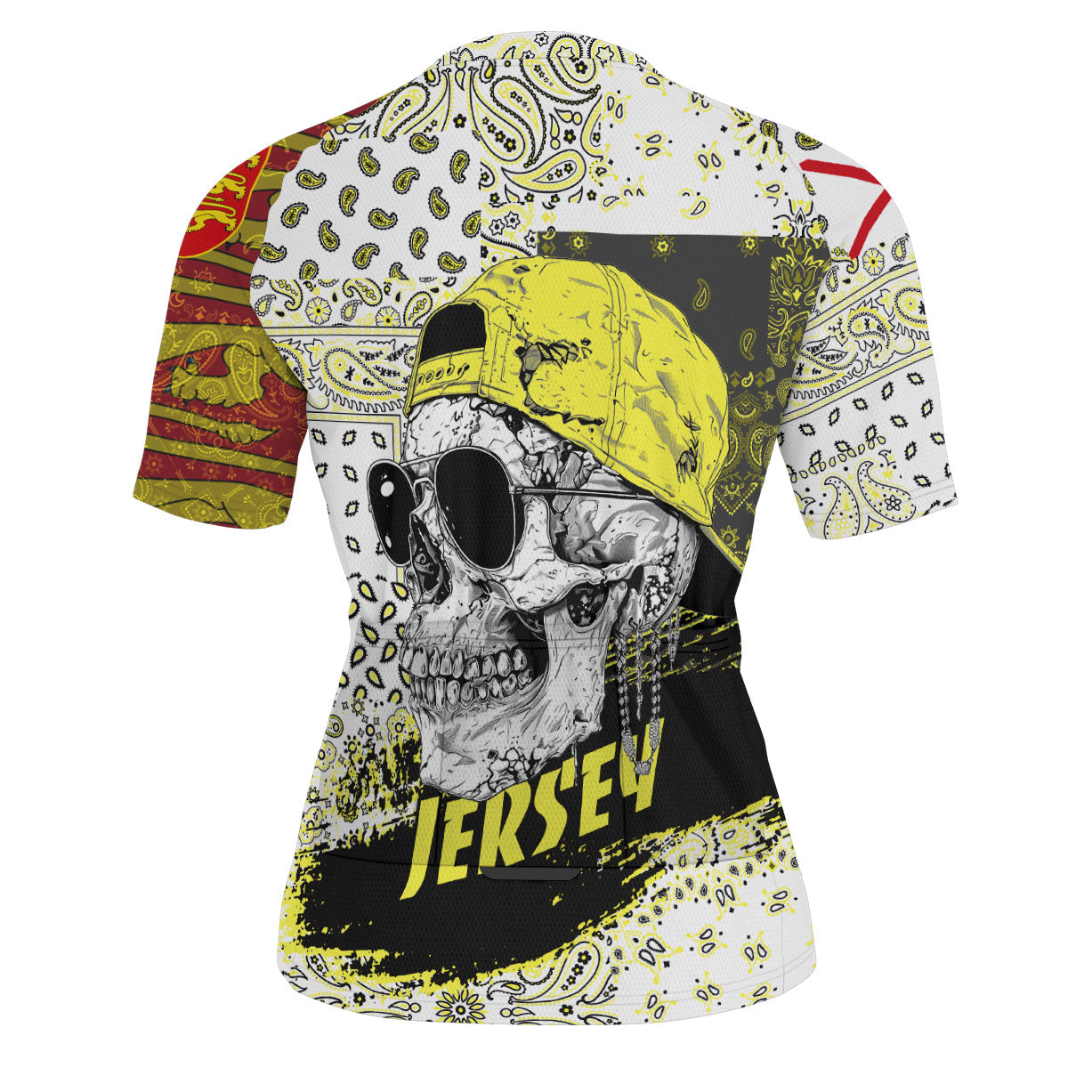 Jersey Men Cycling Jersey Paisley Flag And Skull Style 3