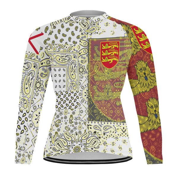 Jersey Raglan Men Cycling Jersey Long Sleeve Paisley Flag And Skull Style 1