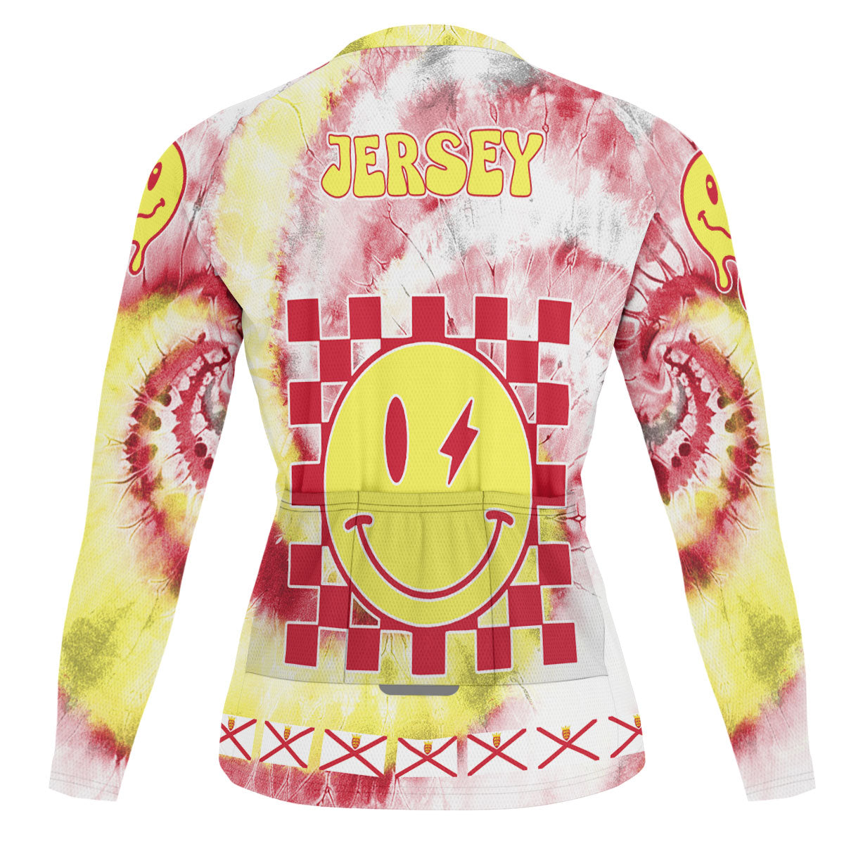 Jersey Raglan Men Cycling Jersey Long Sleeve Custom Tie Dye Style 1