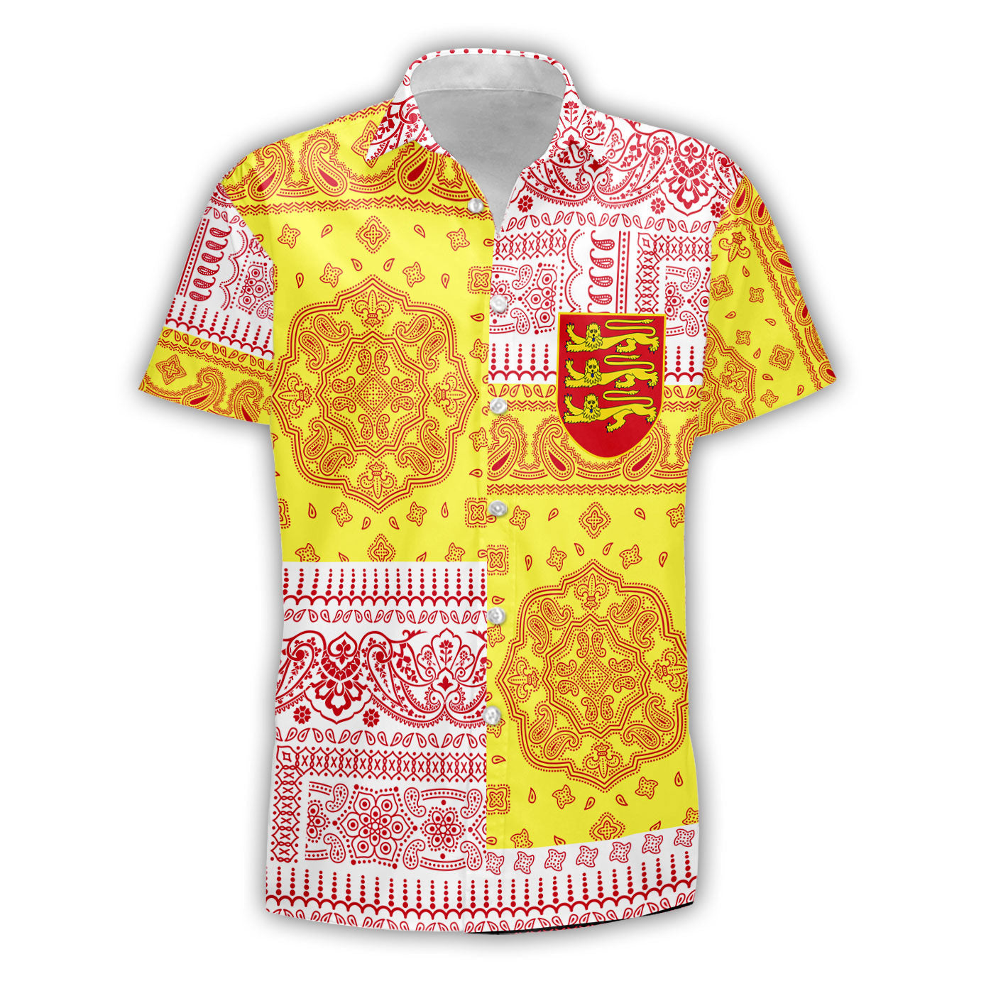 Jersey Short Sleeve Shirt Flag And Paisley Basic Style 2