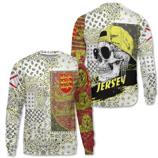 Jersey Sweatshirt Paisley Flag And Skull Style 1