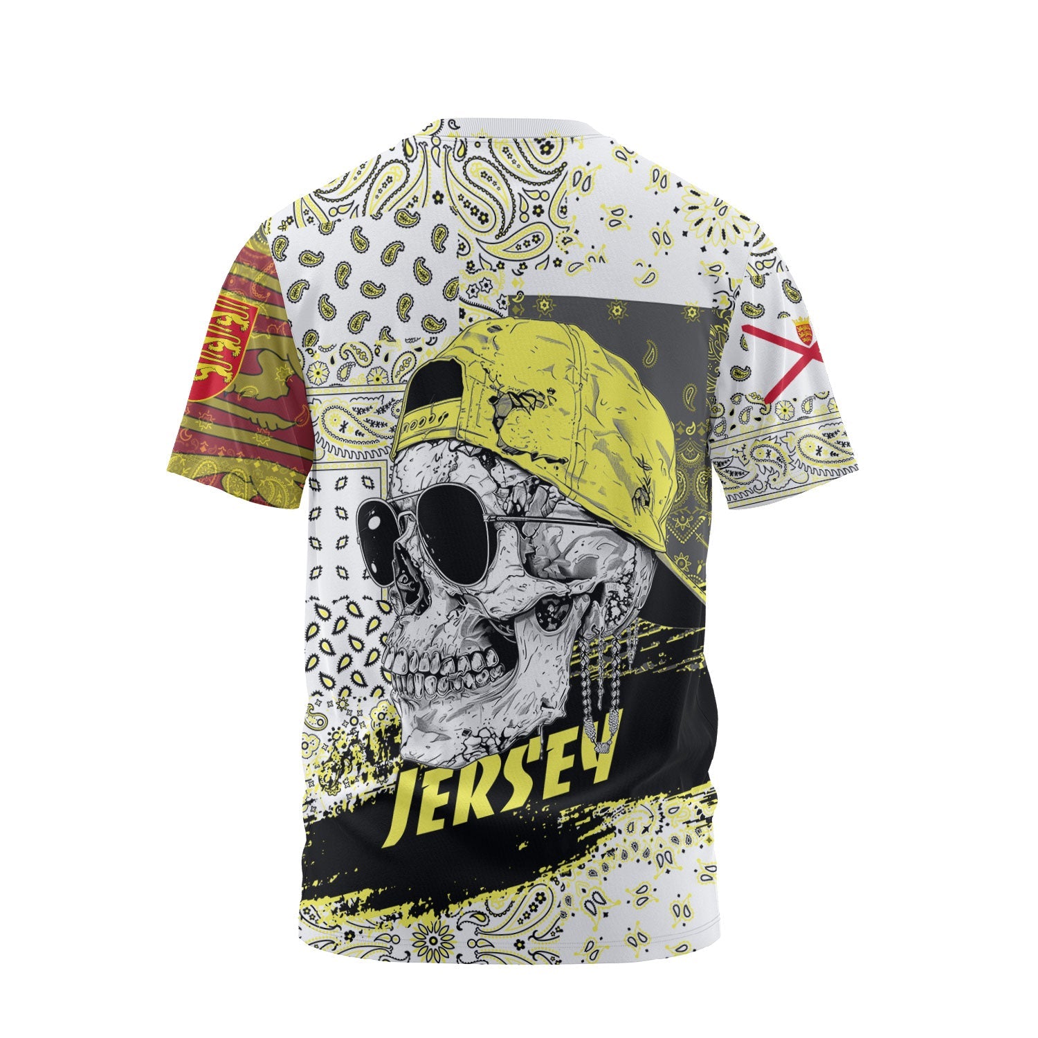 Jersey T Shirt Paisley Flag And Skull Style 2