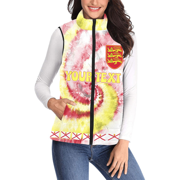 Jersey Women Padded Jacket Vest Custom Tie Dye Style 1