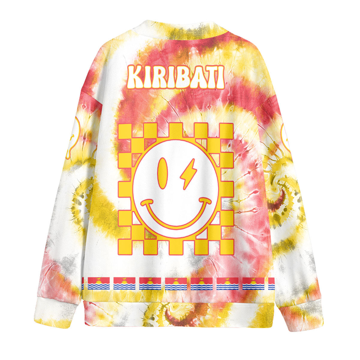 Kiribati Fleece Cardigan Custom Tie Dye Style 2