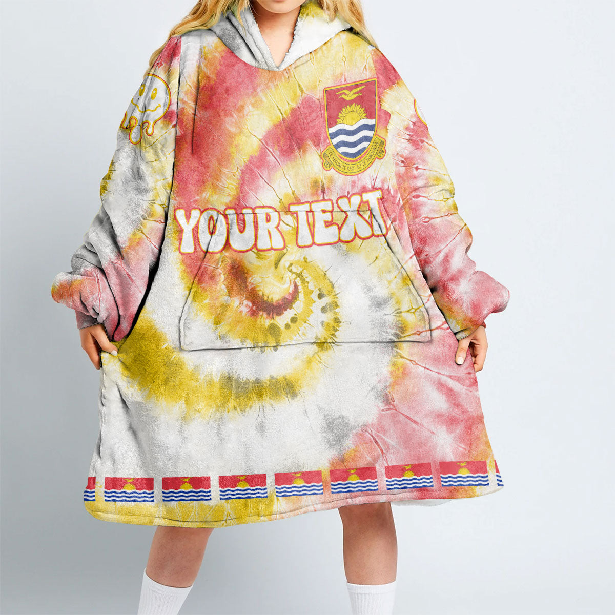 Kiribati Hoodie Blanket Custom Tie Dye Style 2