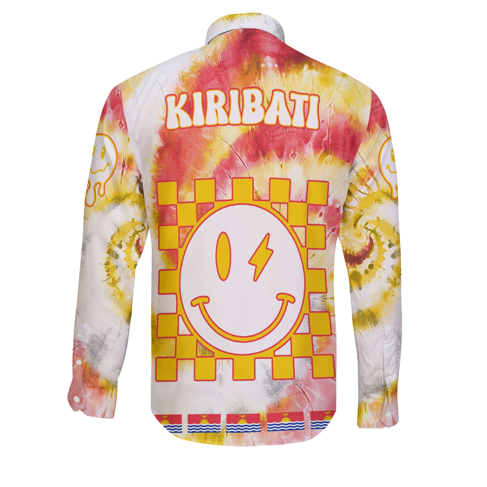 Kiribati Long Sleeve Button Shirt Custom Tie Dye Style 2