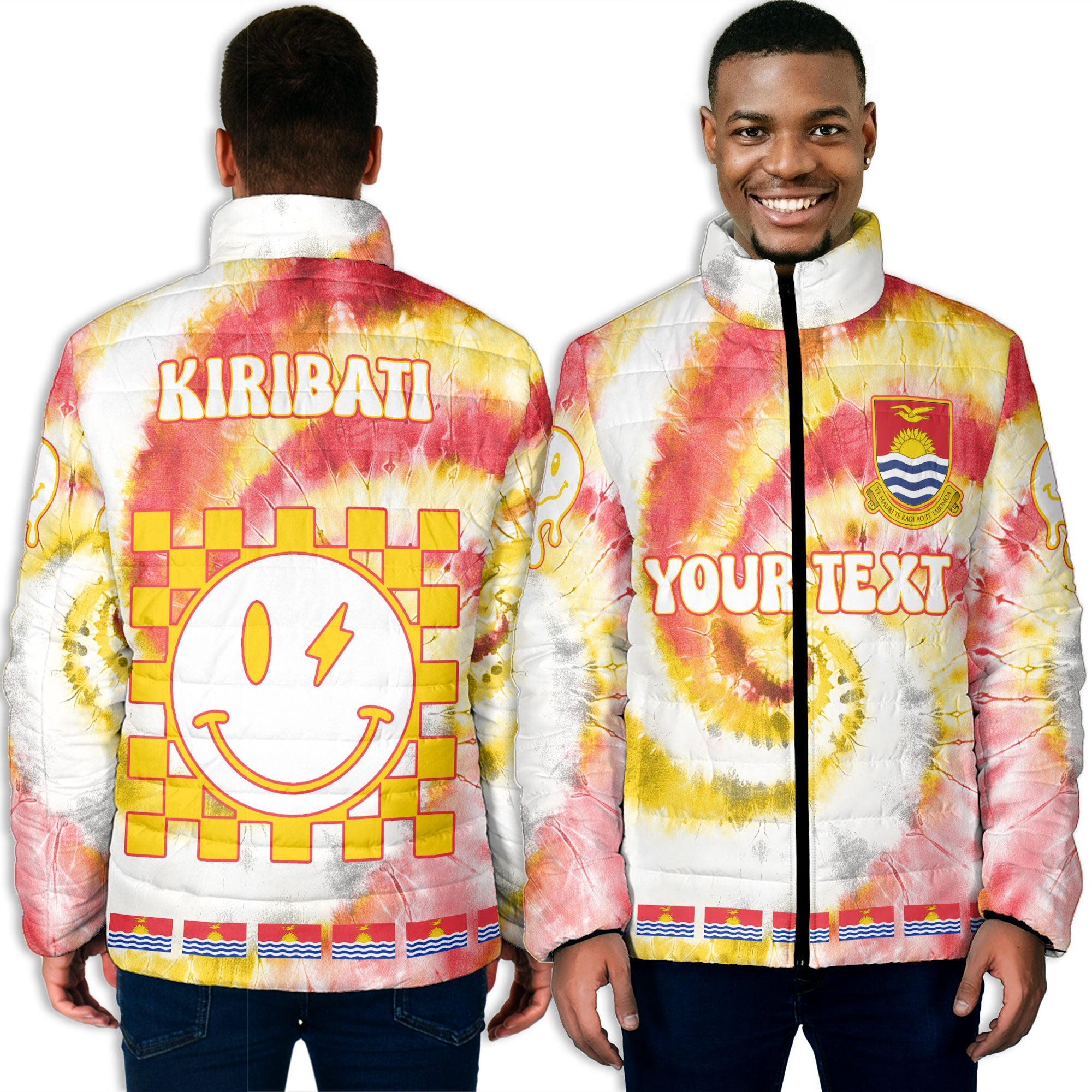 Kiribati Men Padded Jacket Custom Tie Dye Style 3