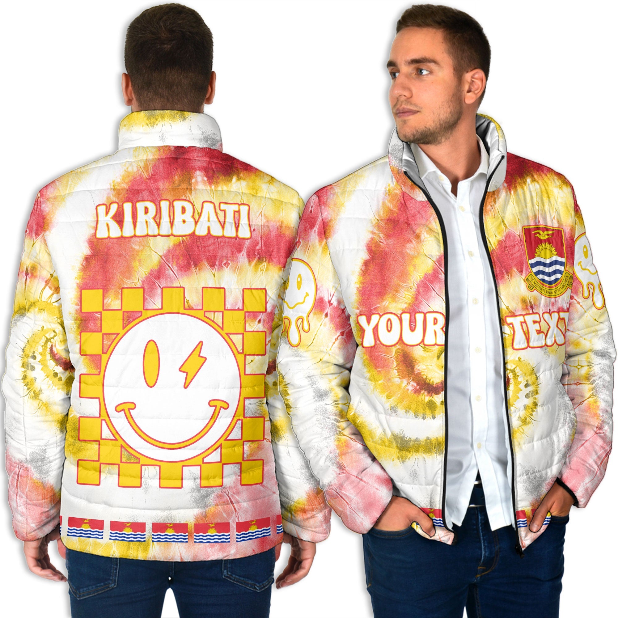 Kiribati Men Padded Jacket Custom Tie Dye Style 4