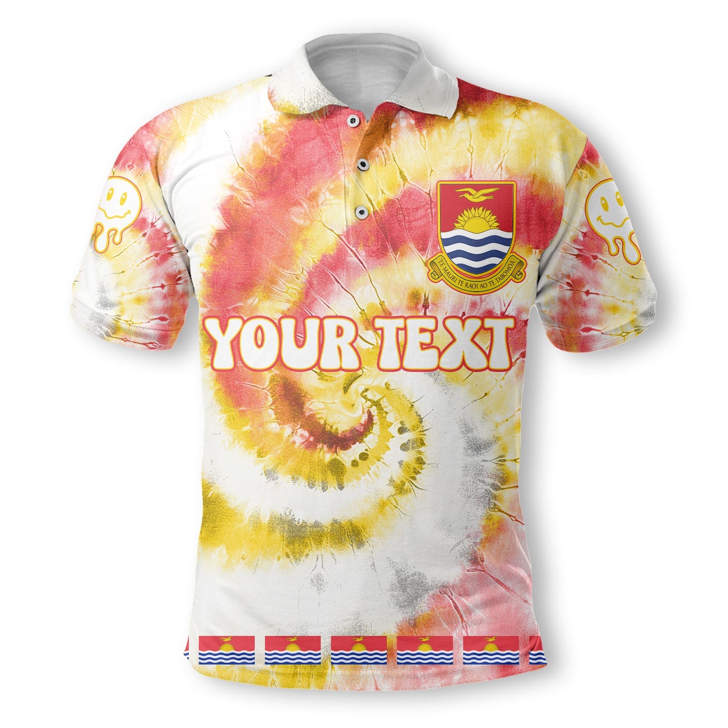 Kiribati Polo Shirt Custom Tie Dye Style 2