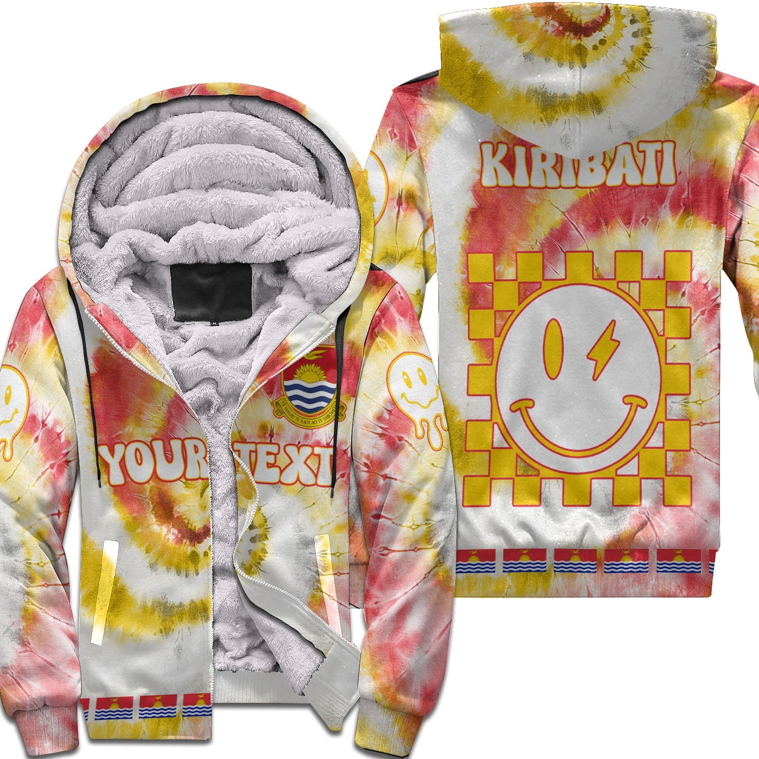 Kiribati Sherpa Hoodie Custom Tie Dye Style 1