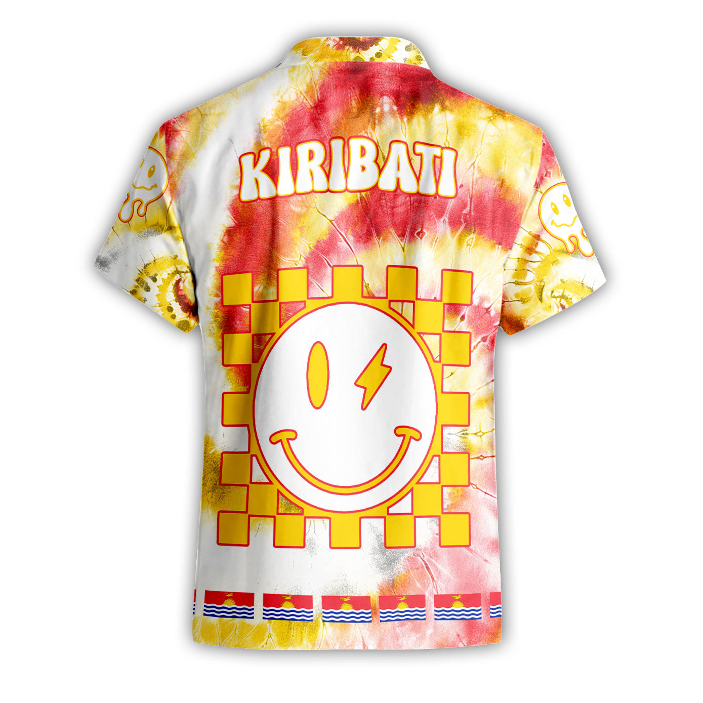 Kiribati Short Sleeve Shirt Custom Tie Dye Style 2