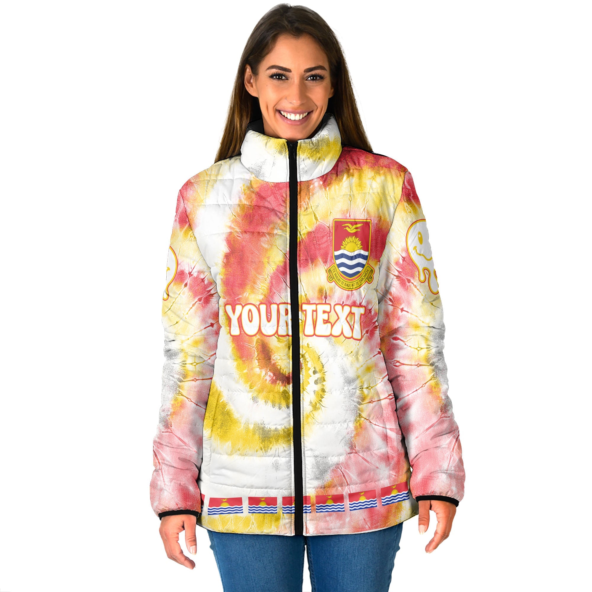 Kiribati Women Padded Jacket Custom Tie Dye Style 1