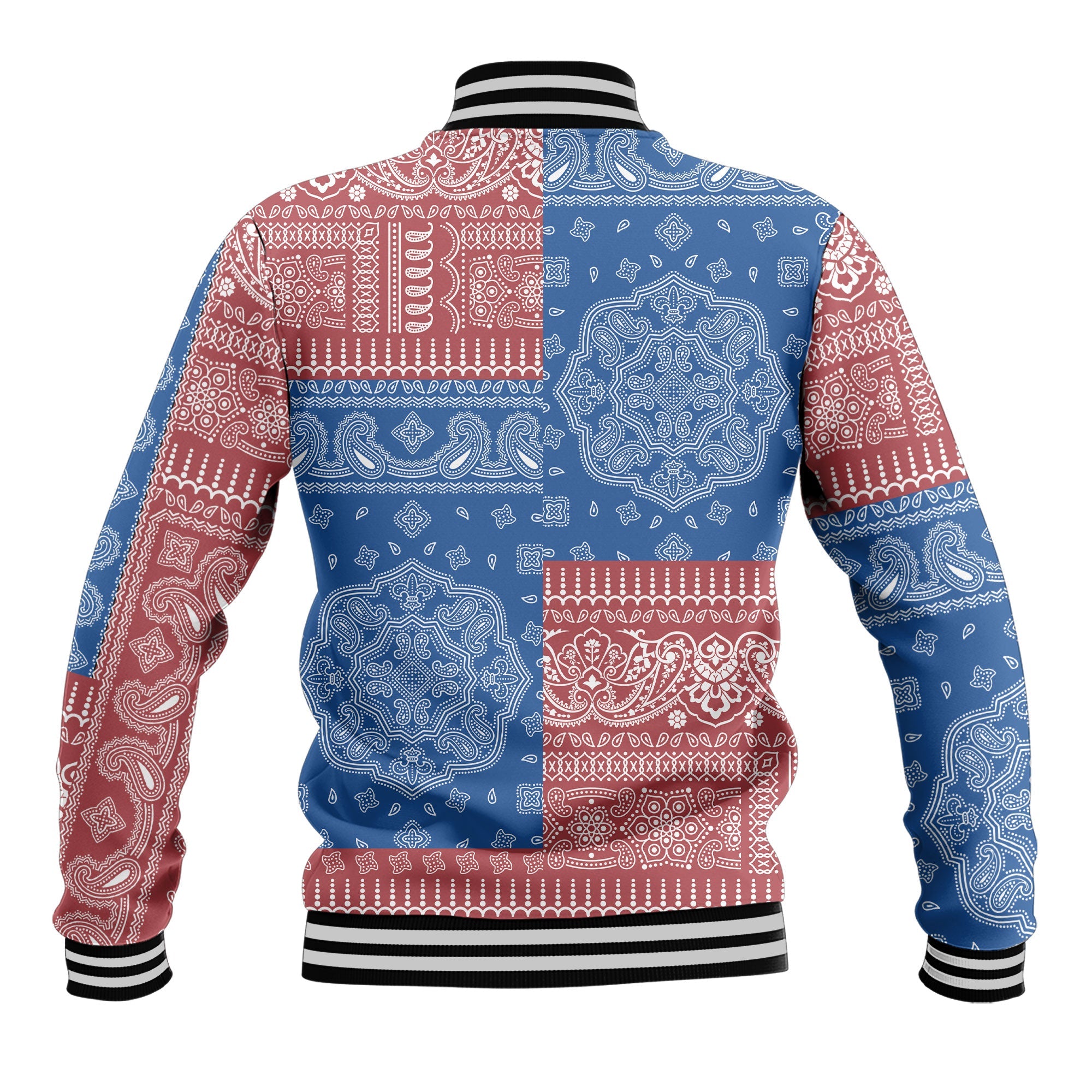 Latvia Baseball Jacket Flag And Paisley Basic Style 3