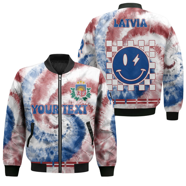 Latvia Bomber Jacket Custom Tie Dye Style 1