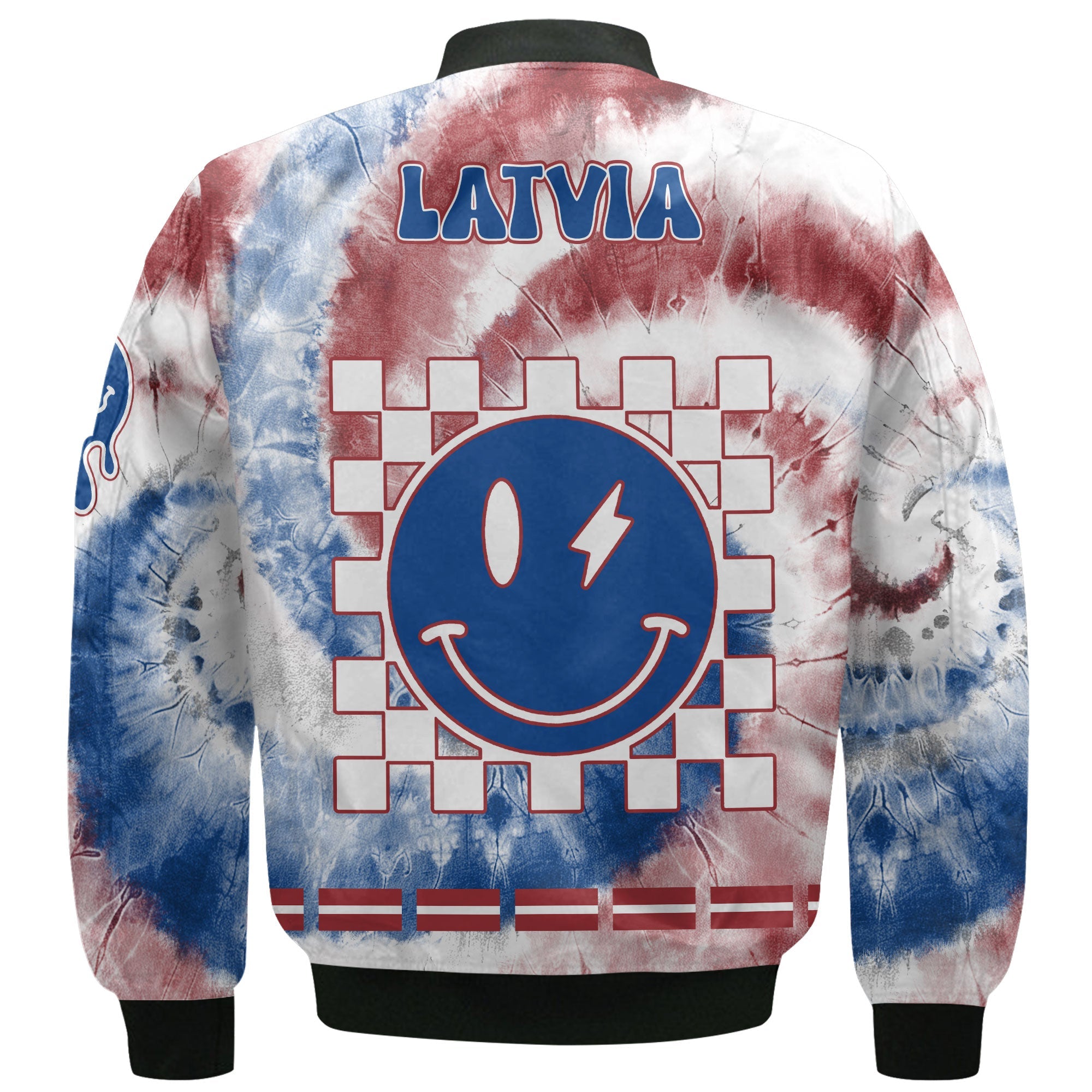 Latvia Bomber Jacket Custom Tie Dye Style 3