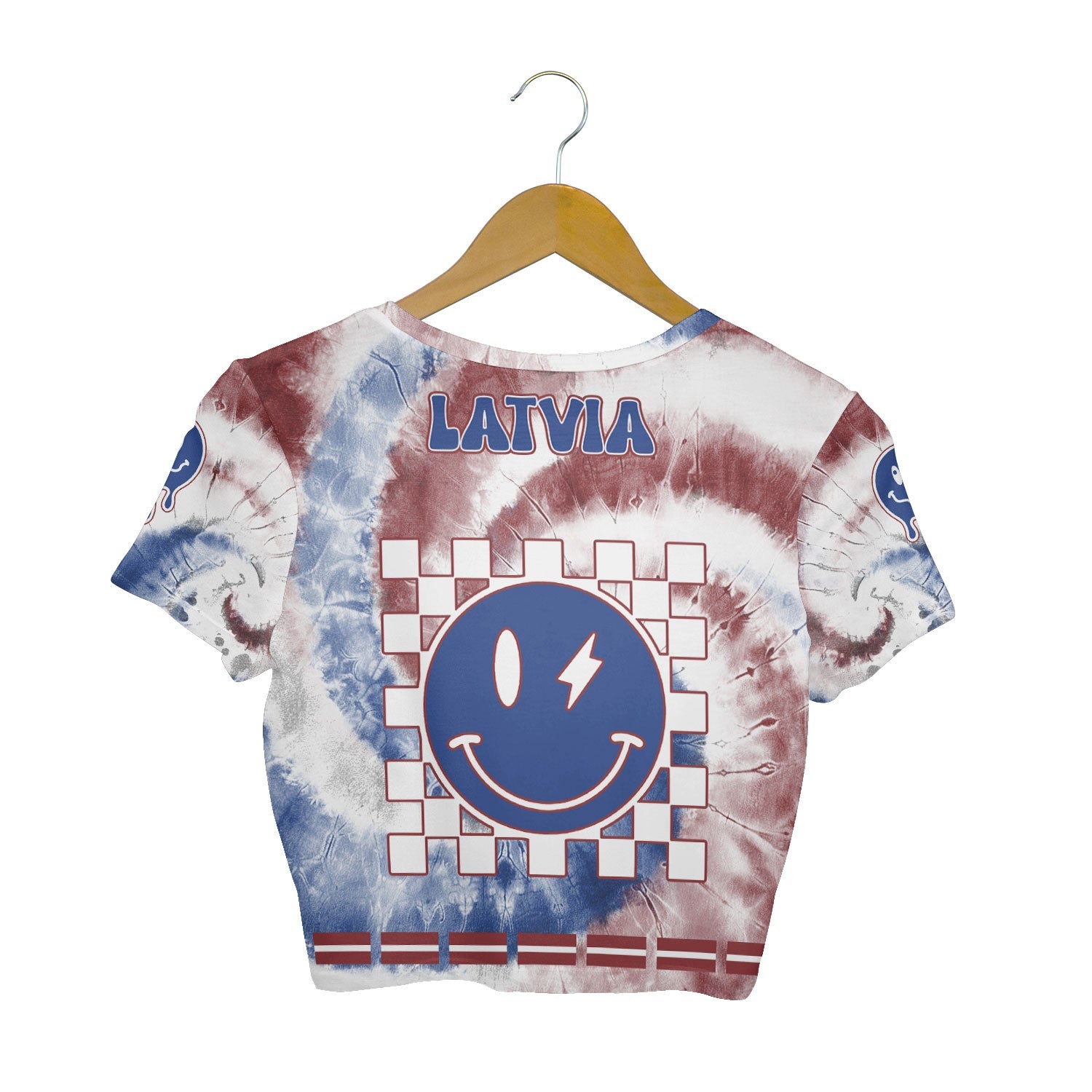 Latvia Croptop T Shirt Custom Tie Dye Style 2