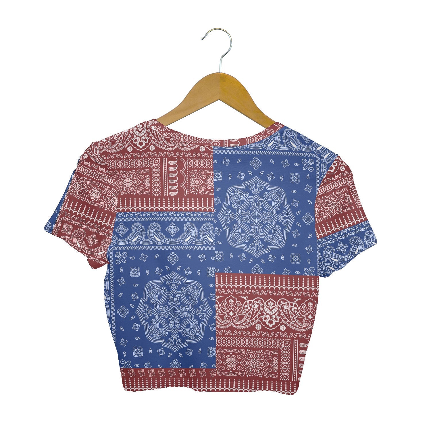 Latvia Croptop T Shirt Flag And Paisley Basic Style 2