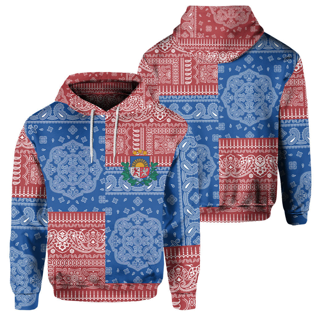 Latvia Hoodie Flag And Paisley Basic Style 1