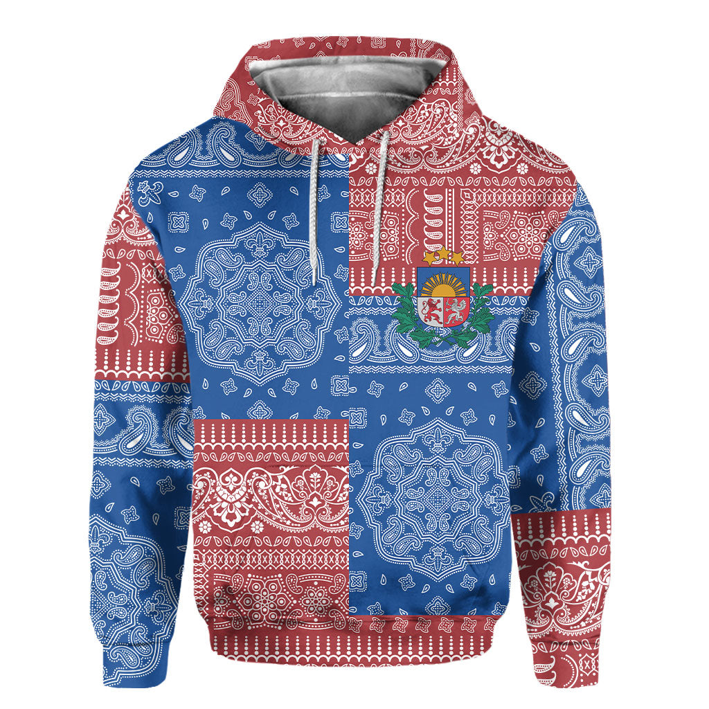 Latvia Hoodie Flag And Paisley Basic Style 2