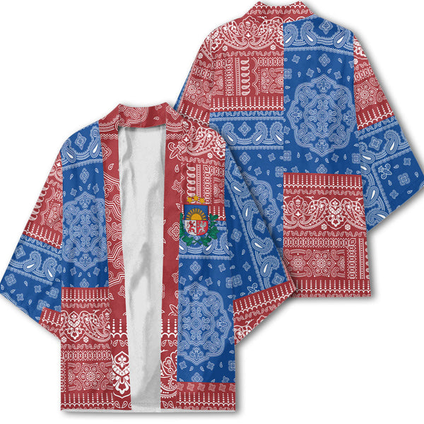 Latvia Kimono Flag And Paisley Basic Style 1