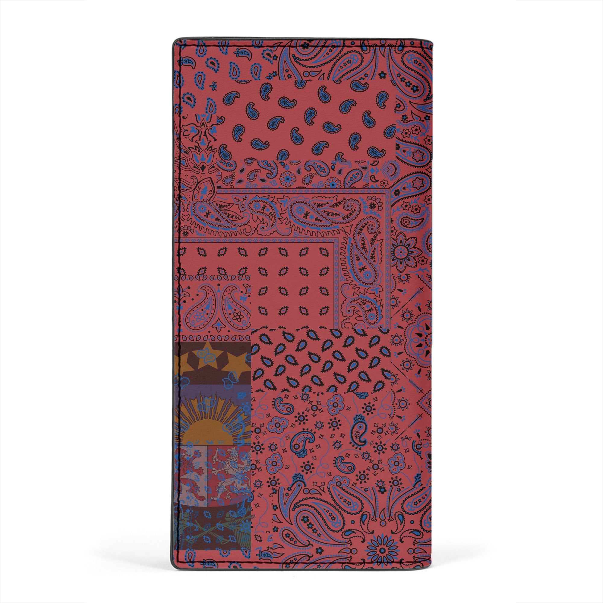 Latvia Leather Wallet Paisley Flag And Skull Style 2