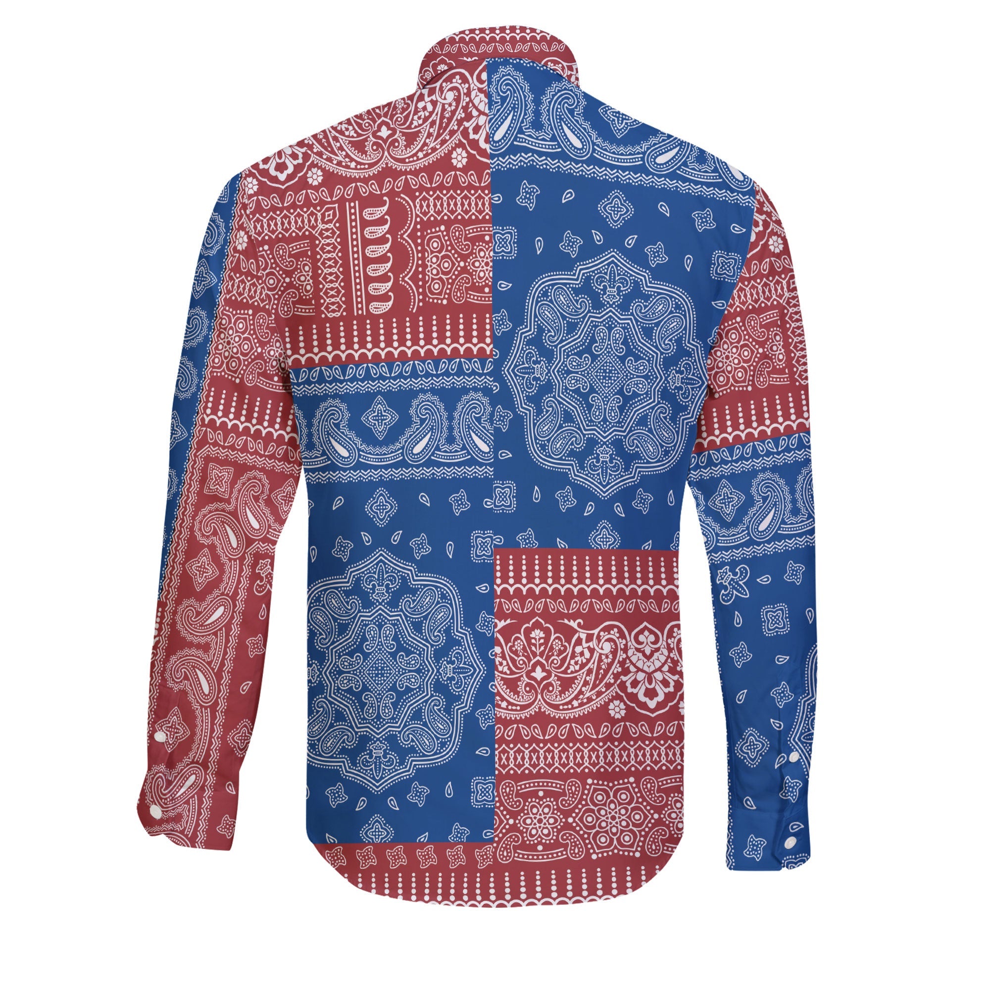 Latvia Long Sleeve Button Shirt Flag And Paisley Basic Style 2