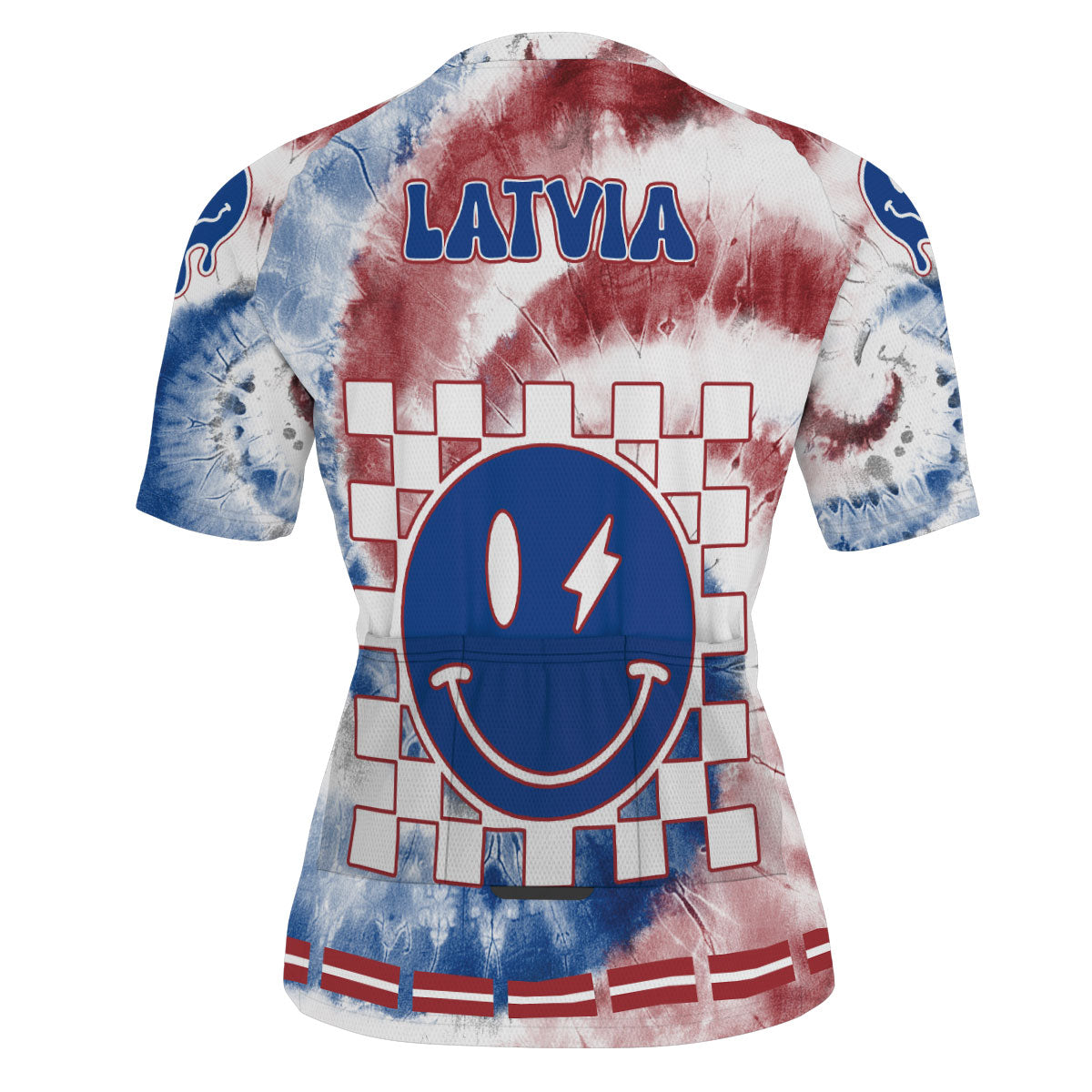 Latvia Men Cycling Jersey Custom Tie Dye Style 3