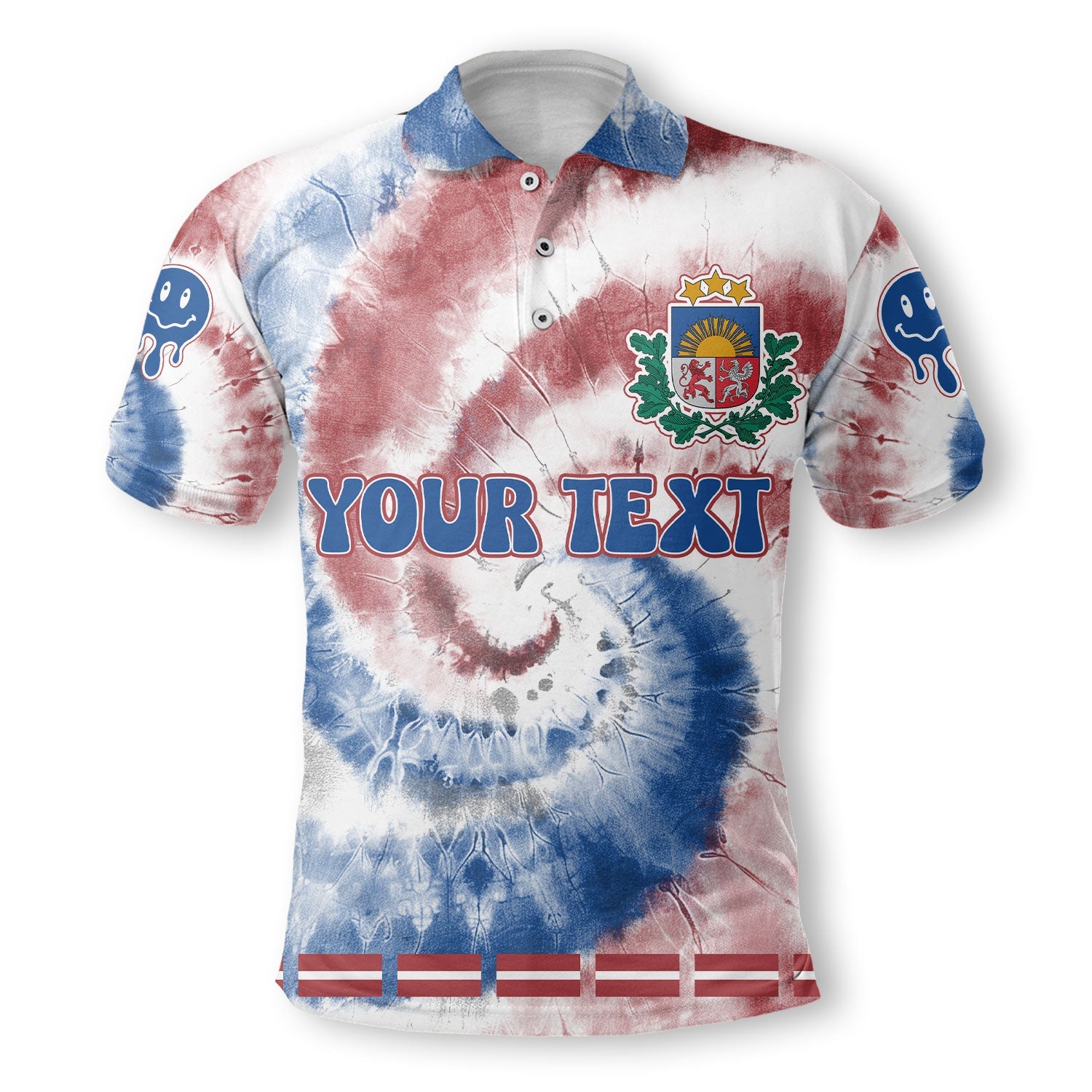 Latvia Polo Shirt Custom Tie Dye Style 2