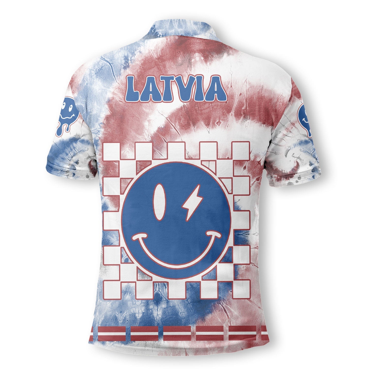 Latvia Polo Shirt Custom Tie Dye Style 3