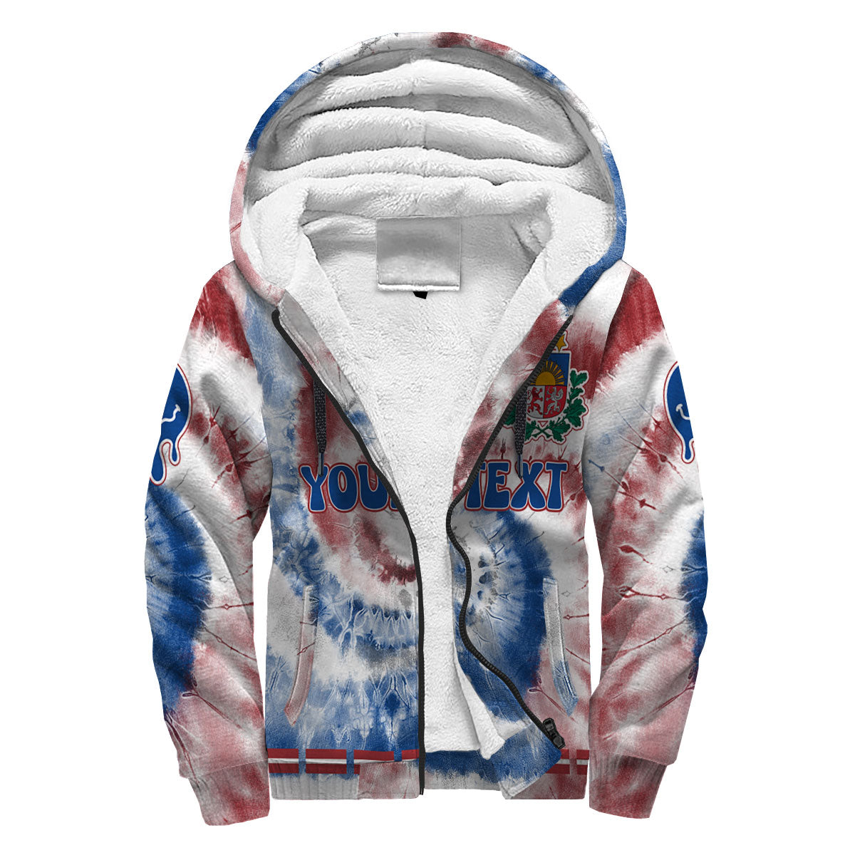 Latvia Sherpa Hoodie Custom Tie Dye Style 3