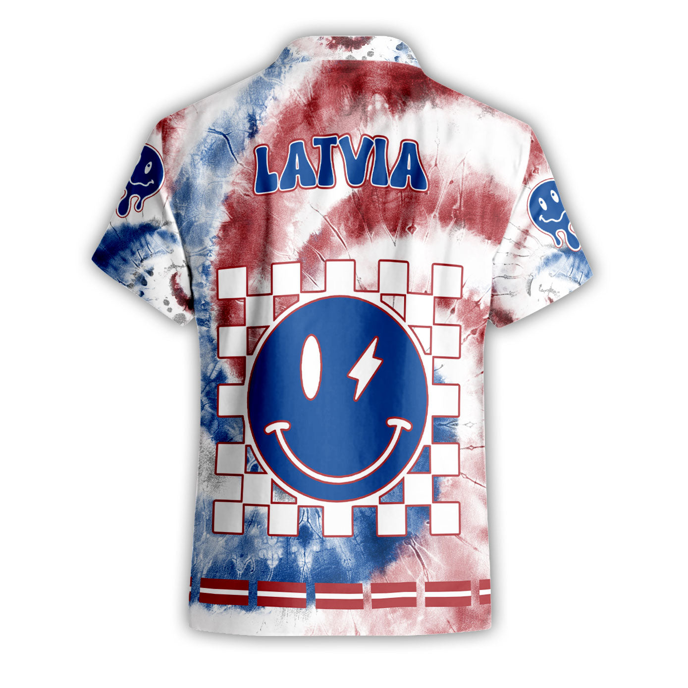 Latvia Short Sleeve Shirt Custom Tie Dye Style 2