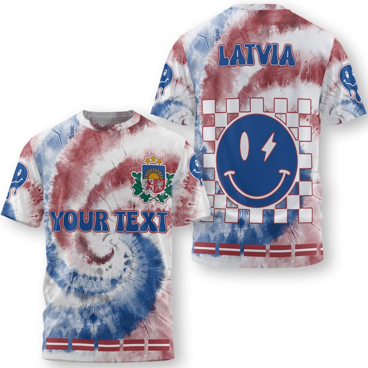 Latvia T Shirt Custom Tie Dye Style 3