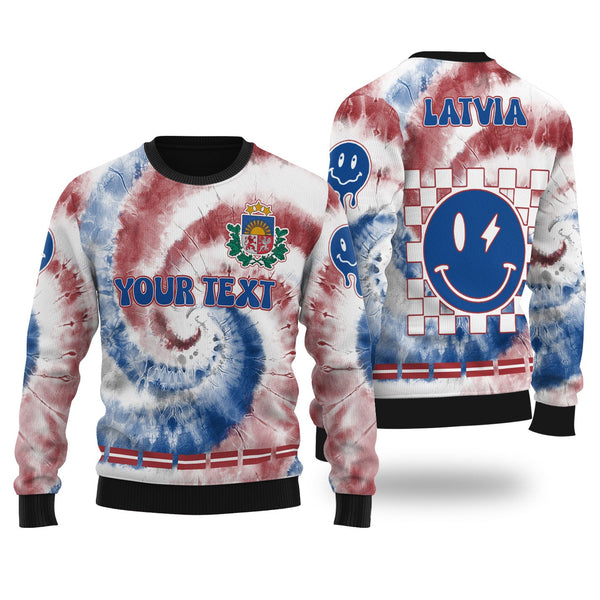 Latvia Ugly Sweater Custom Tie Dye Style 1