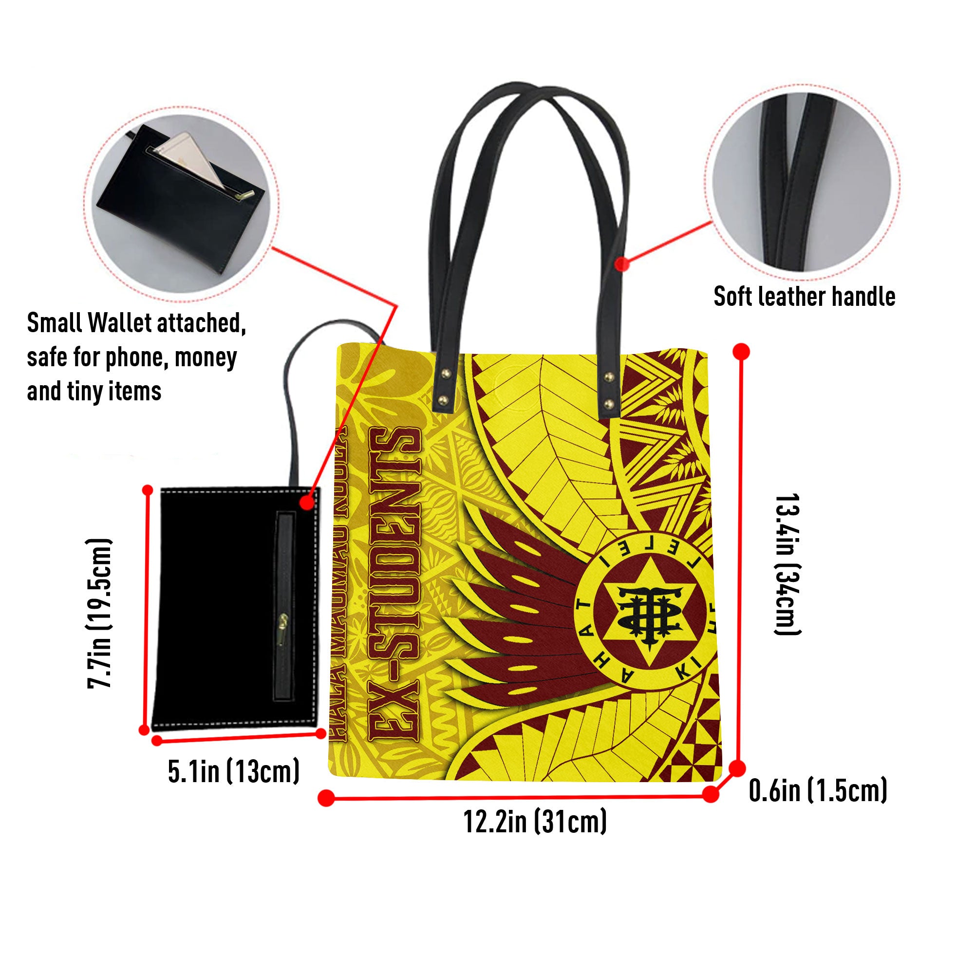 Tonga High School Leather Ordinary Tote Bag Tonga Golden Style