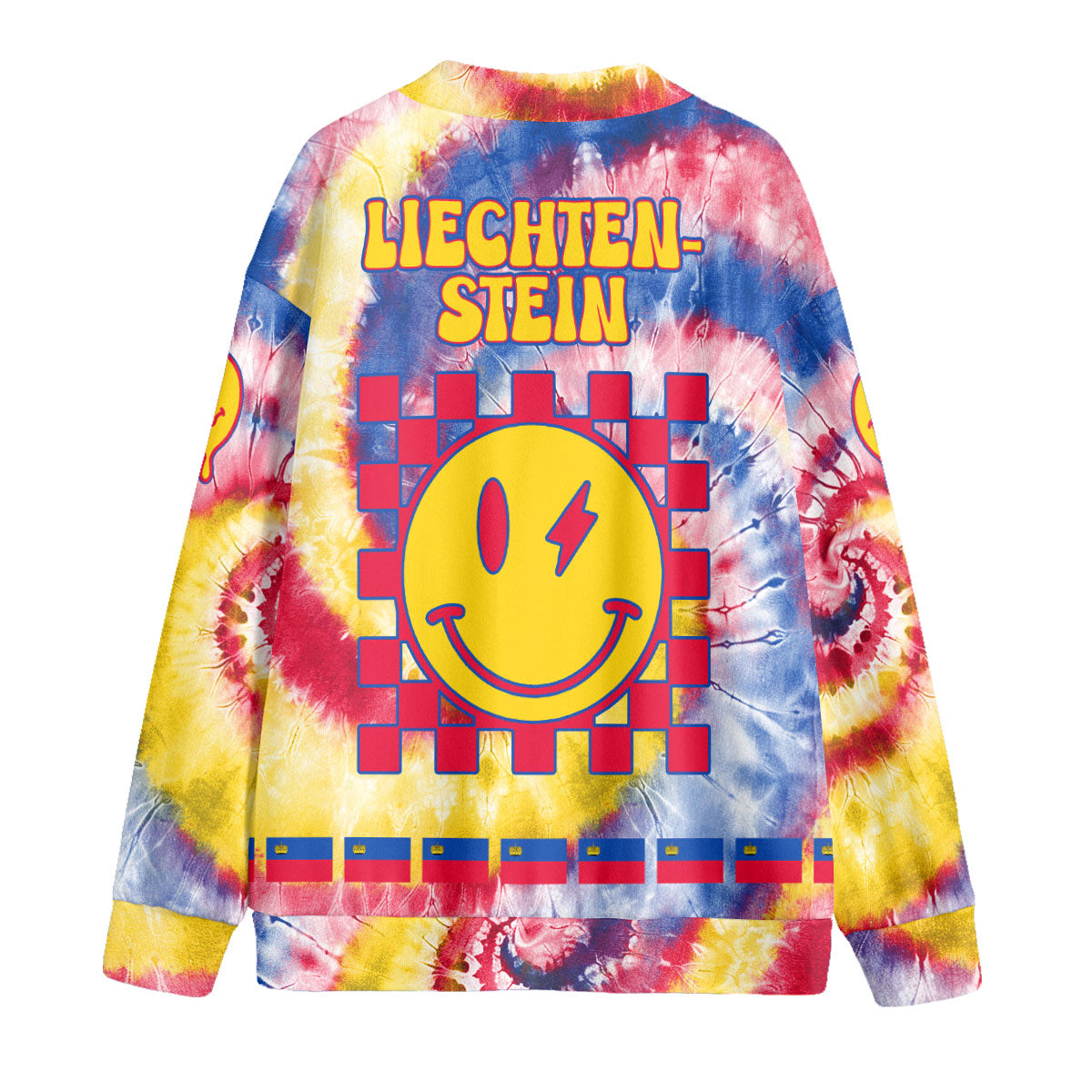 Liechtenstein Fleece Cardigan Custom Tie Dye Style 2