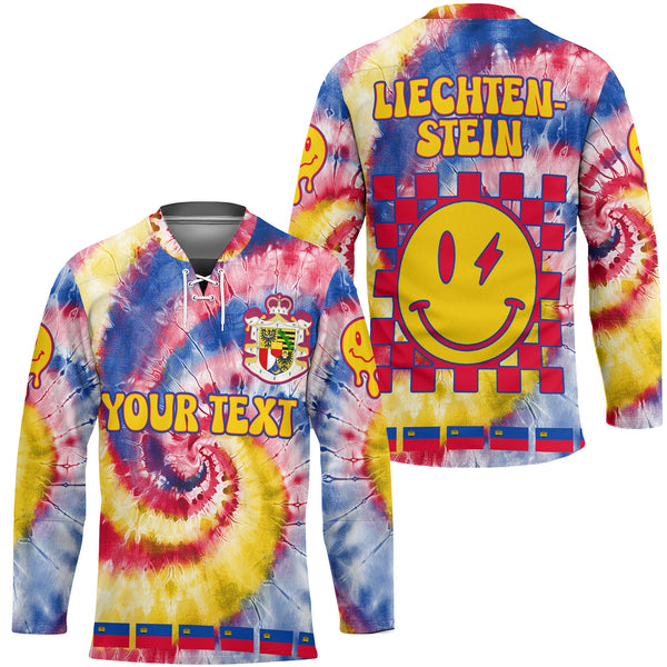 Liechtenstein Hockey Jersey Custom Tie Dye Style 1