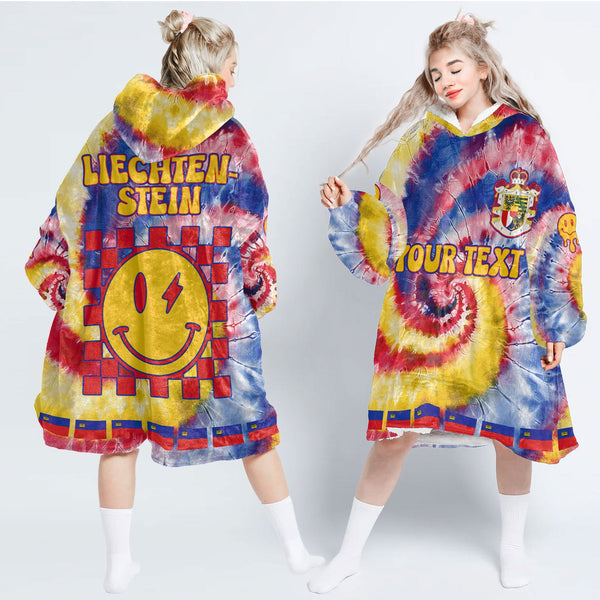 Liechtenstein Hoodie Blanket Custom Tie Dye Style 1