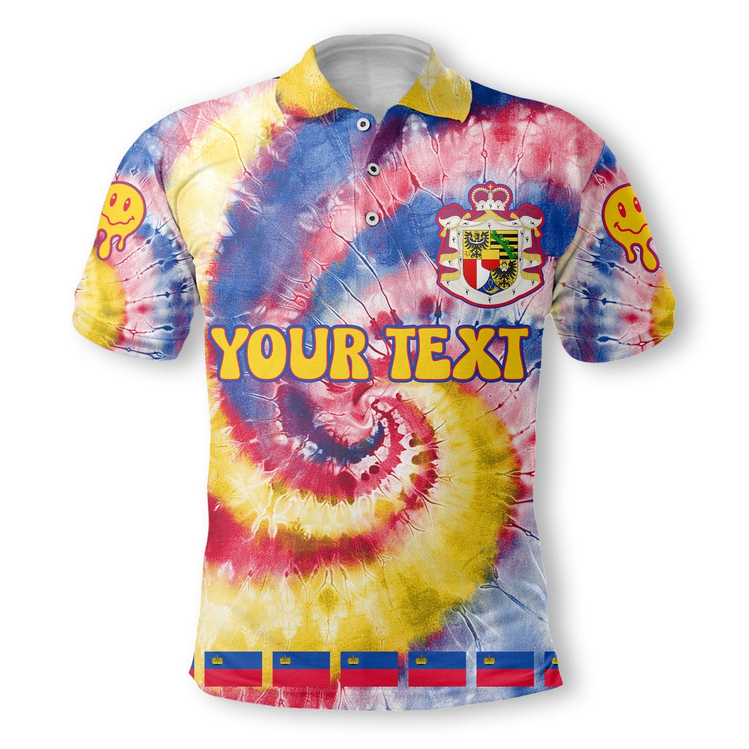 Liechtenstein Polo Shirt Custom Tie Dye Style 2