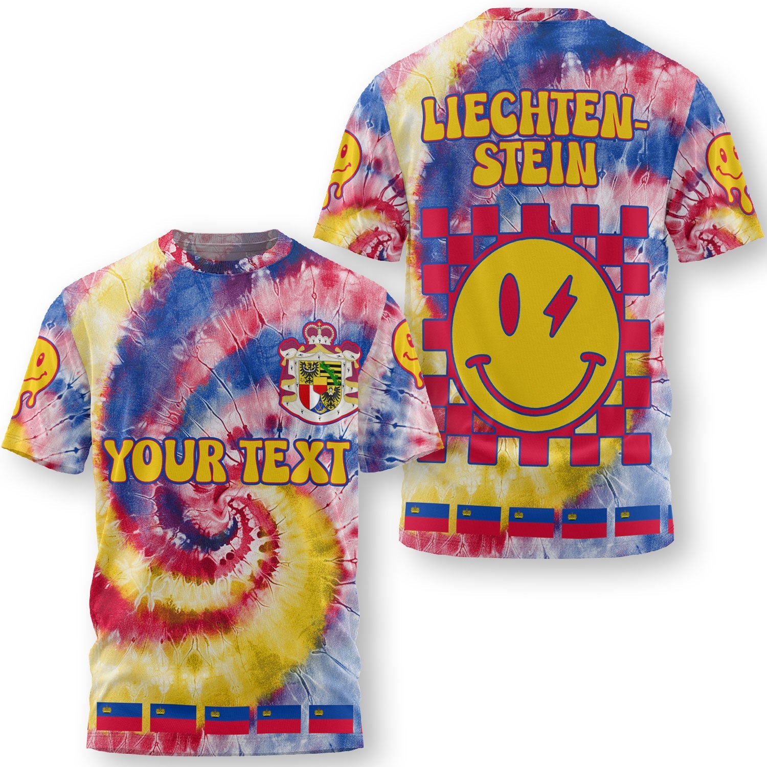 Liechtenstein T Shirt Custom Tie Dye Style 3