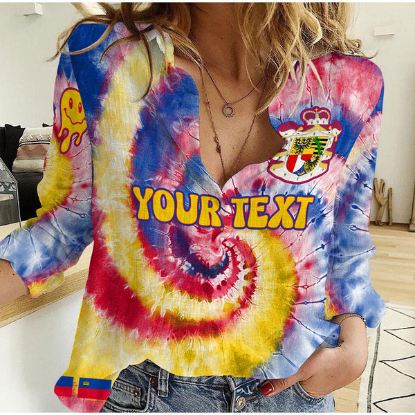 Liechtenstein Women Casual Shirt Custom Tie Dye Style 1