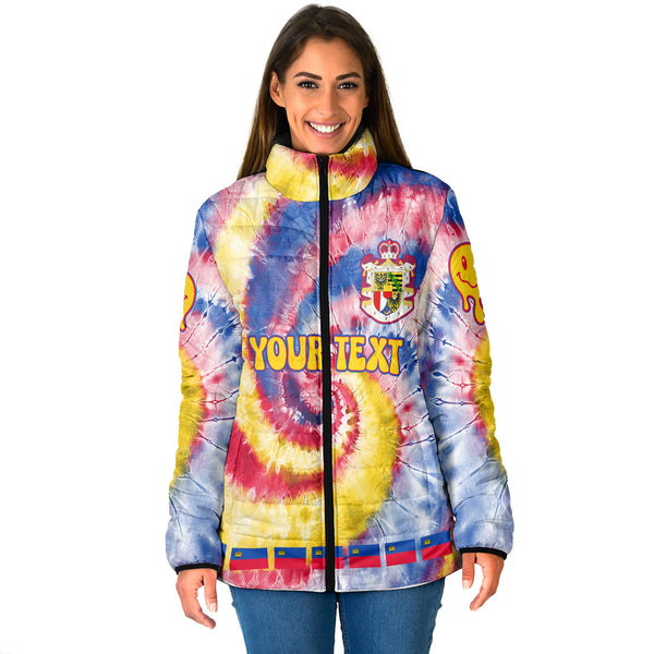 Liechtenstein Women Padded Jacket Custom Tie Dye Style 1