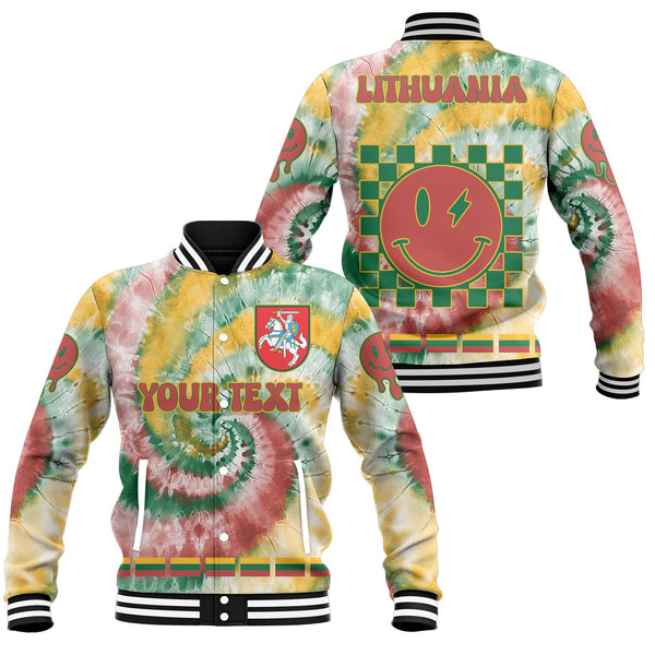 Lithuania Baseball Jacket Custom Tie Dye Style 1