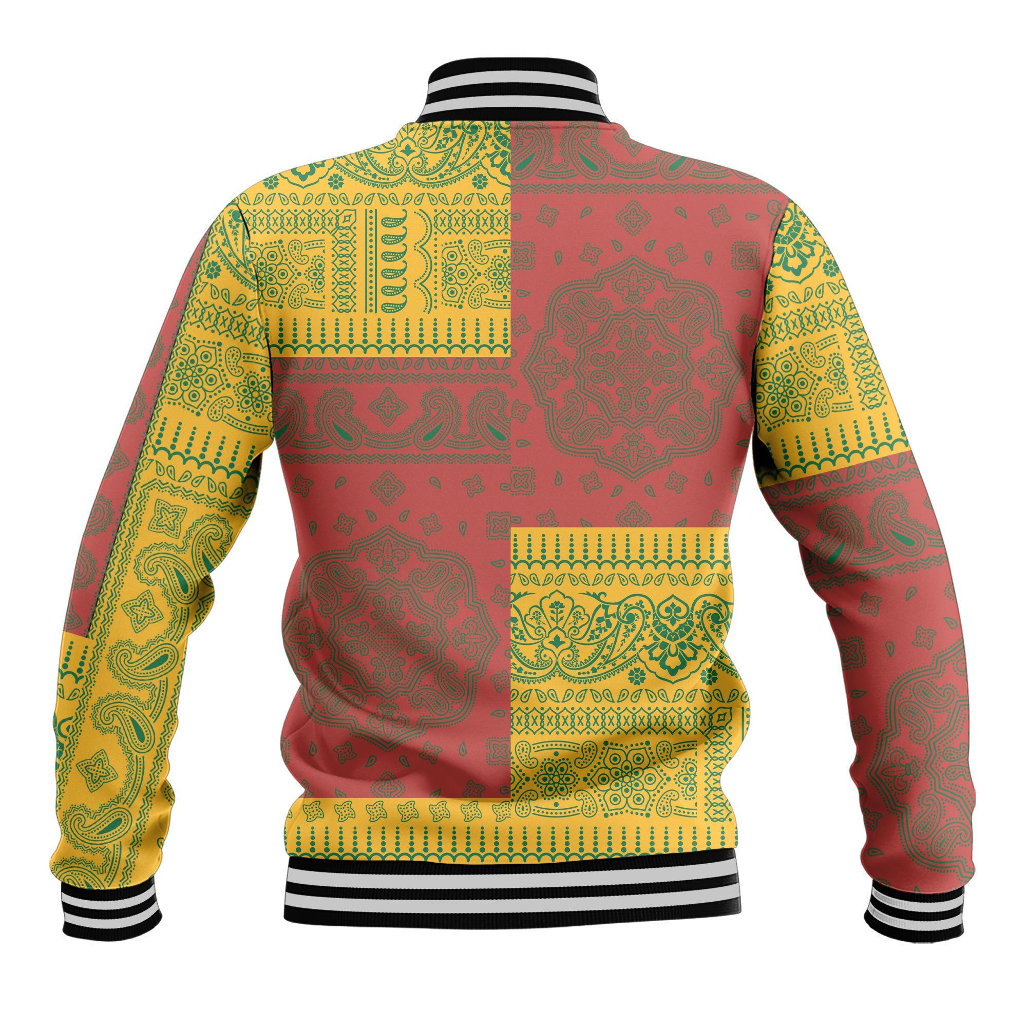 Lithuania Baseball Jacket Flag And Paisley Basic Style 3