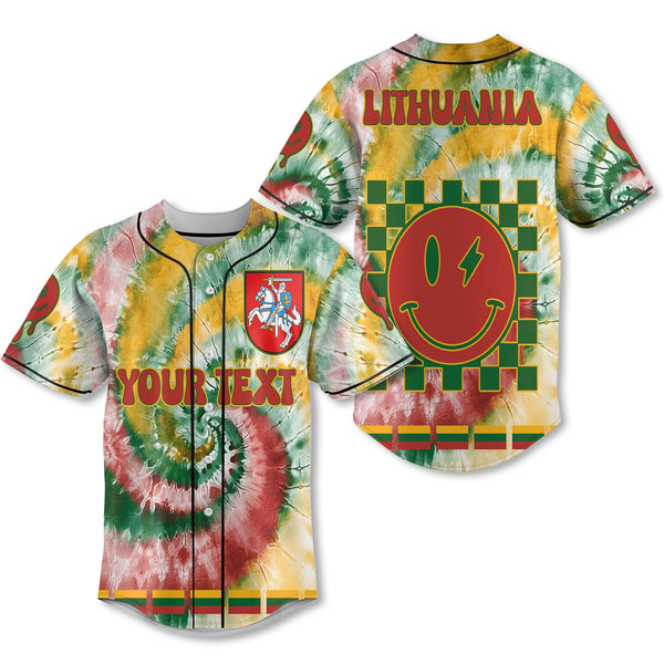 Lithuania Baseball Jersey Custom Tie Dye Style 1