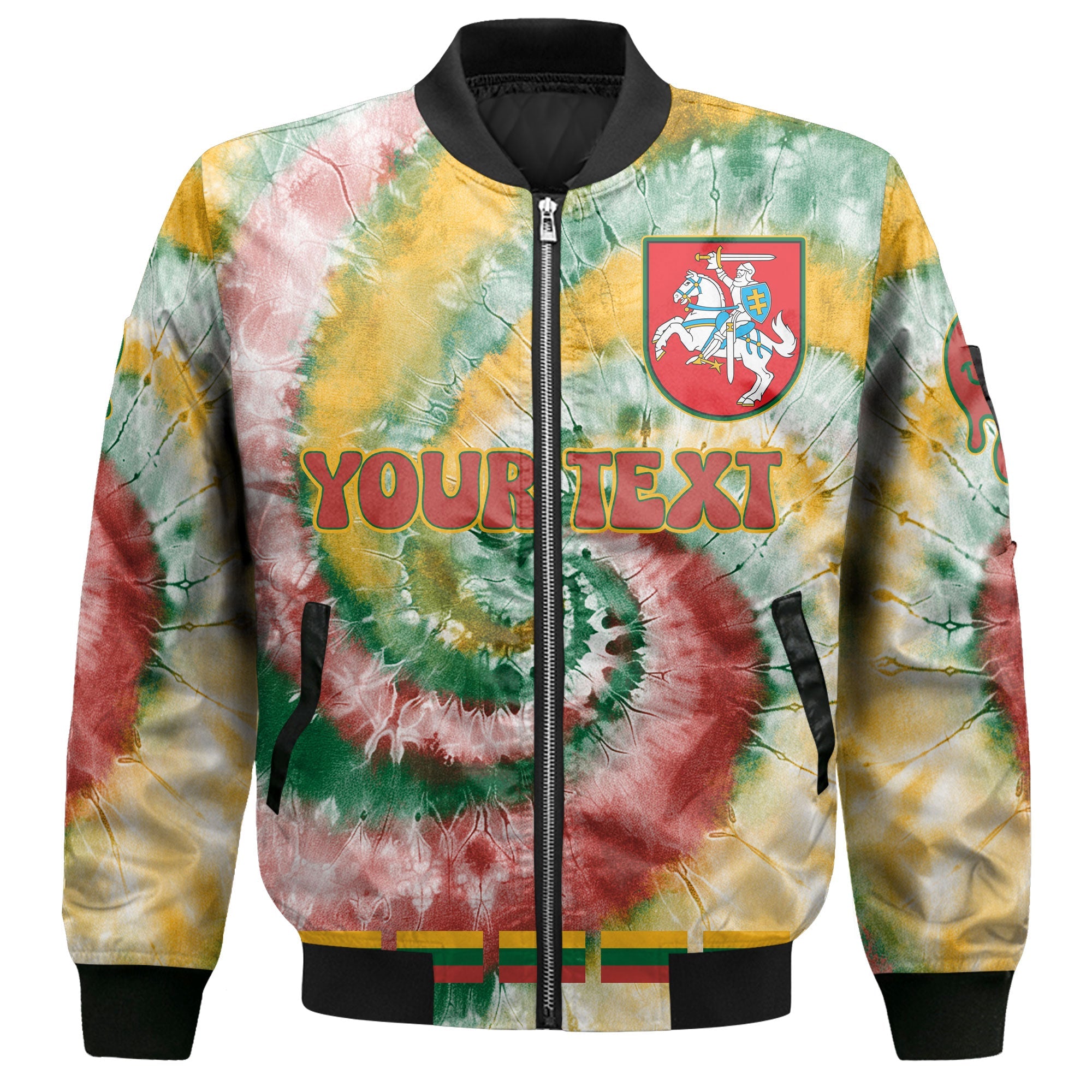 Lithuania Bomber Jacket Custom Tie Dye Style 2