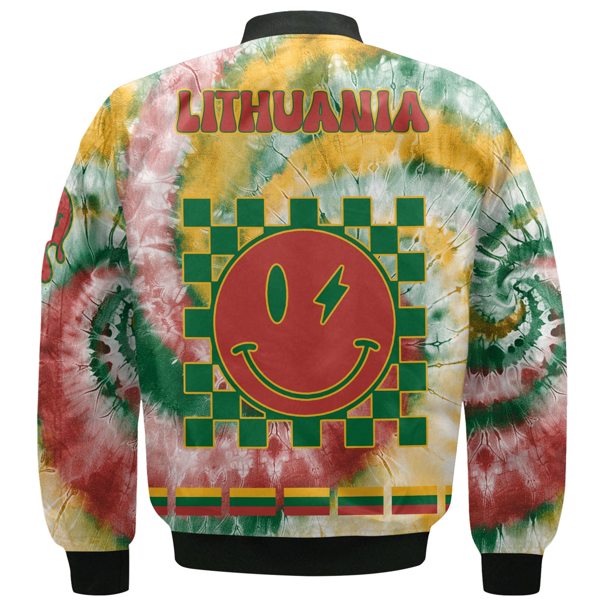 Lithuania Bomber Jacket Custom Tie Dye Style 3