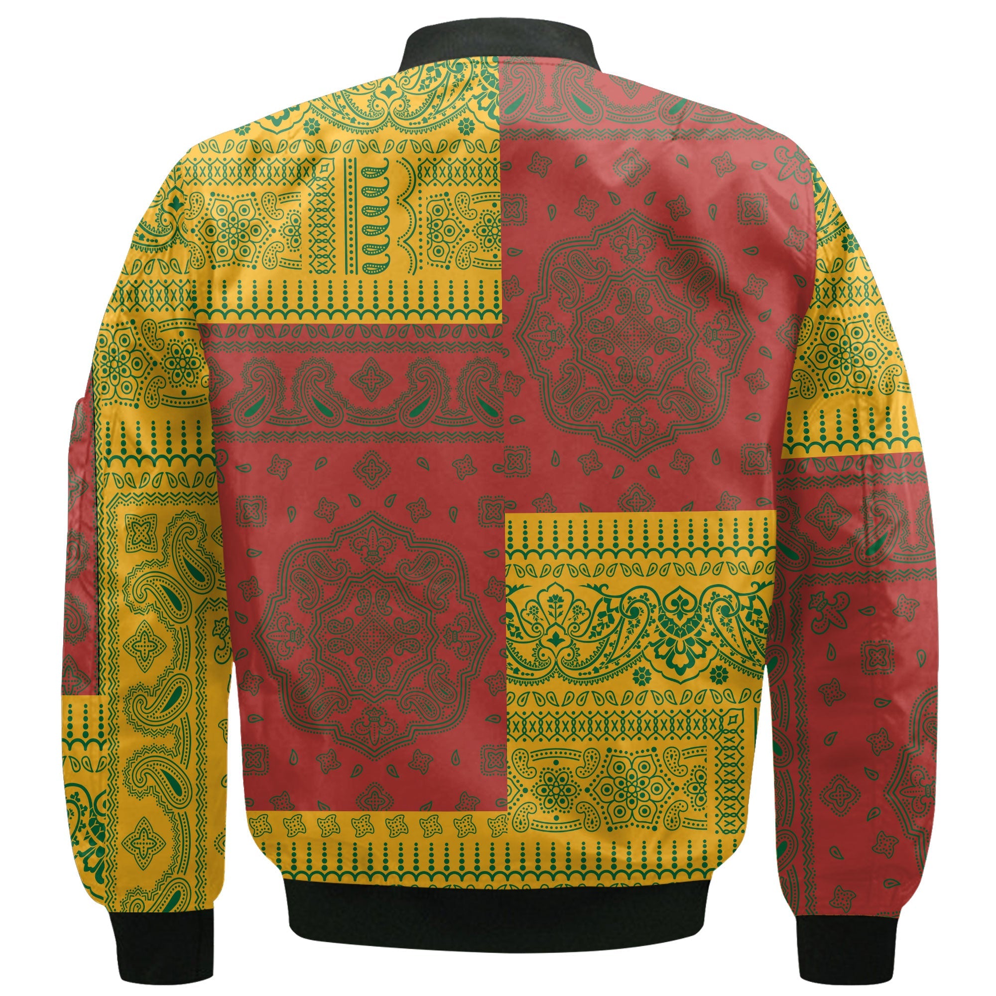 Lithuania Bomber Jacket Flag And Paisley Basic Style 3